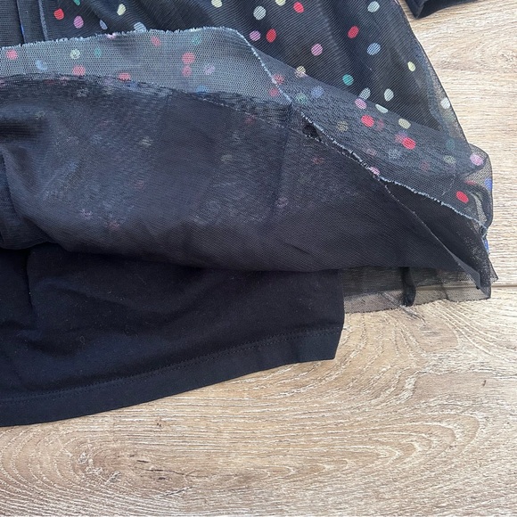 Hanna Andersson Black Tulle Confetti Long Sleeve Dress Girls Sz 8 Birthday Party - Picture 7 of 9